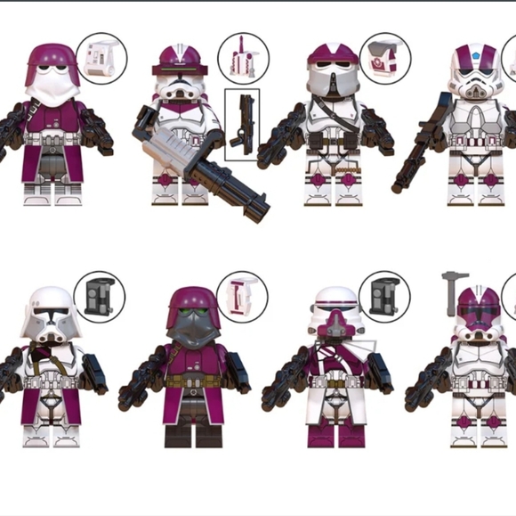 Lot of 8 Star Wars Figurines,Nova Stormtroopers,Custo Lego Compatible with stand - Picture 2 of 10